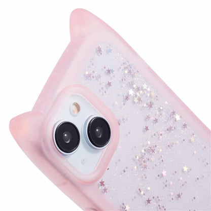 JTW Series For iPhone 13 Case Cat Ear Soft TPU Phone Cover Sparkle Sequins Epoxy