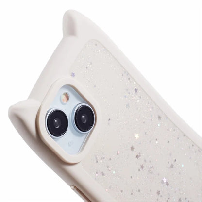 JTW Series For iPhone 13 Case Cat Ear Soft TPU Phone Cover Sparkle Sequins Epoxy