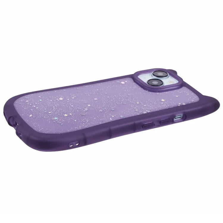 JTW Series For iPhone 13 Case Cat Ear Soft TPU Phone Cover Sparkle Sequins Epoxy
