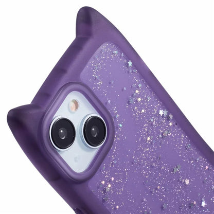JTW Series For iPhone 13 Case Cat Ear Soft TPU Phone Cover Sparkle Sequins Epoxy