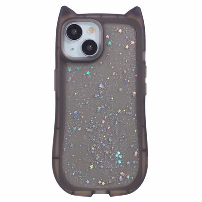JTW Series For iPhone 13 Case Cat Ear Soft TPU Phone Cover Sparkle Sequins Epoxy