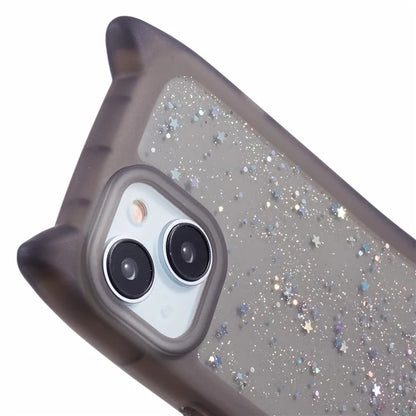 JTW Series For iPhone 13 Case Cat Ear Soft TPU Phone Cover Sparkle Sequins Epoxy
