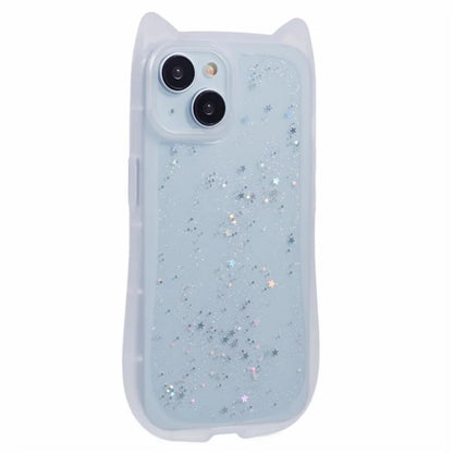 JTW Series For iPhone 13 Case Cat Ear Soft TPU Phone Cover Sparkle Sequins Epoxy