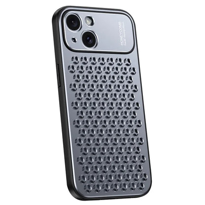 Cell Phone Case for iPhone 14 Honeycomb Texture Aluminum Alloy+TPU Phone Cover