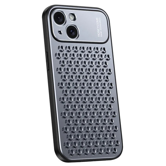 For iPhone 14 Plus Case Aluminum Alloy+TPU Honeycomb Heat Dissipation Anti-Drop Phone Cover