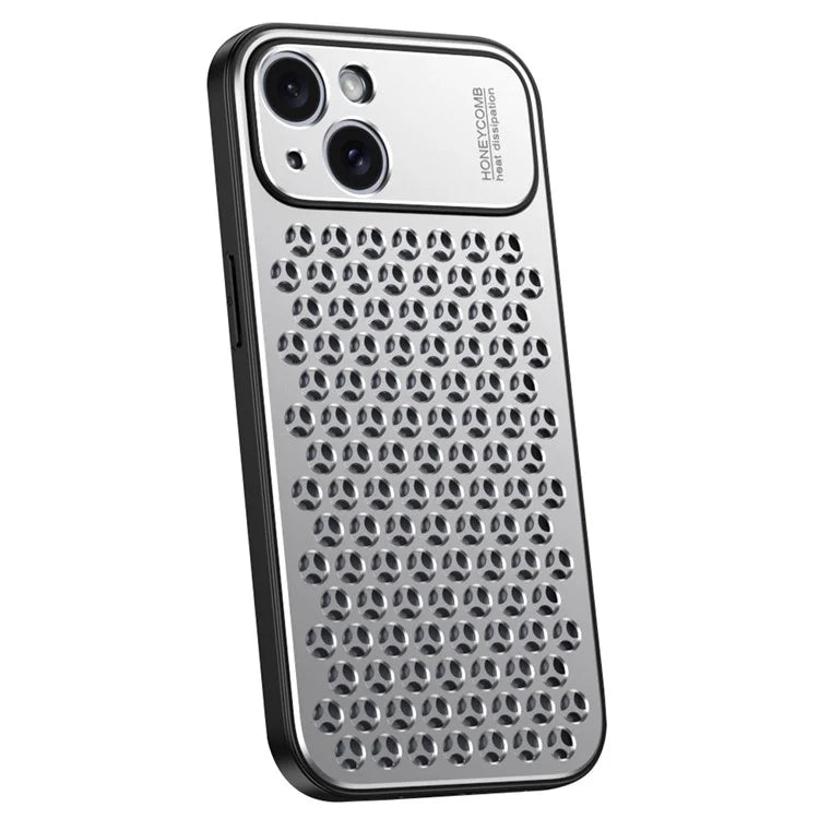 For iPhone 14 Plus Case Aluminum Alloy+TPU Honeycomb Heat Dissipation Anti-Drop Phone Cover
