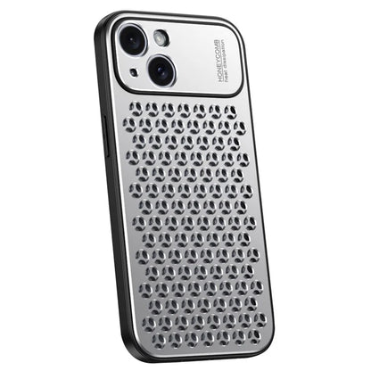 For iPhone 14 Plus Case Aluminum Alloy+TPU Honeycomb Heat Dissipation Anti-Drop Phone Cover