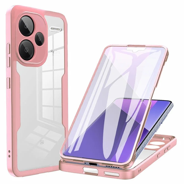 For Xiaomi Redmi Note 13 Pro+ 5G Case Acrylic + TPU Clear Phone Cover with PET Screen Film