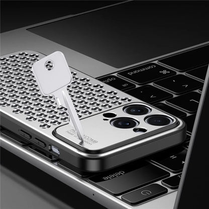 For iPhone 13 Pro Case Aluminum Alloy+TPU Honeycomb Heat Dissipation Phone Cover
