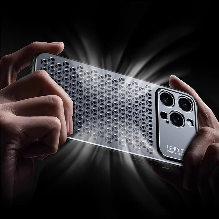 For iPhone 13 Pro Case Aluminum Alloy+TPU Honeycomb Heat Dissipation Phone Cover