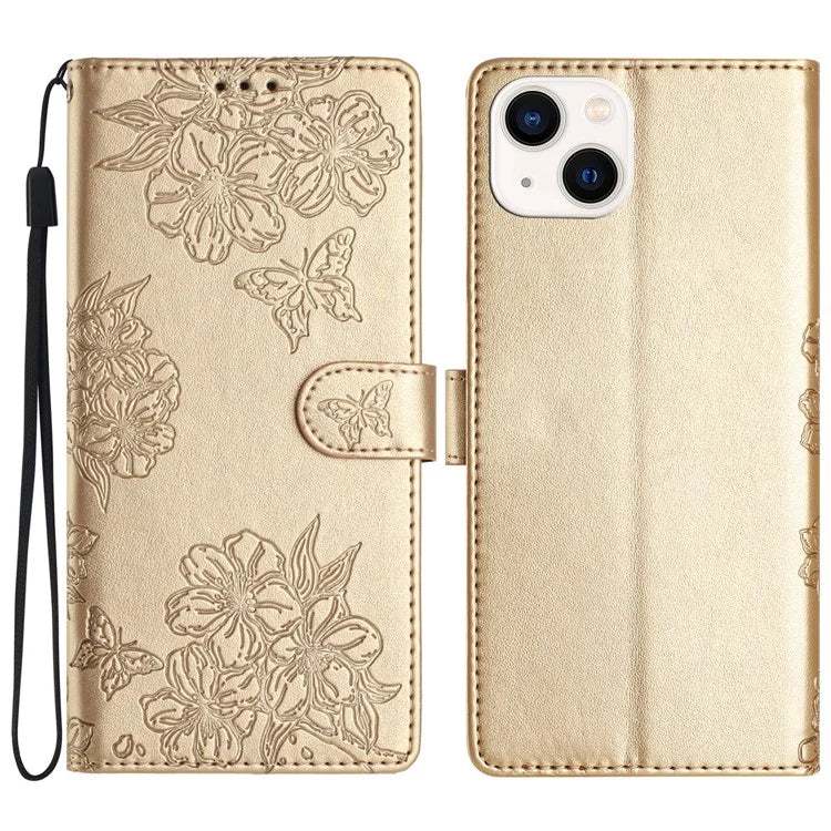 For iPhone 14 Plus Skin-Touch Feeling PU Leather Phone Case Imprinted Pattern Wallet Phone Cover