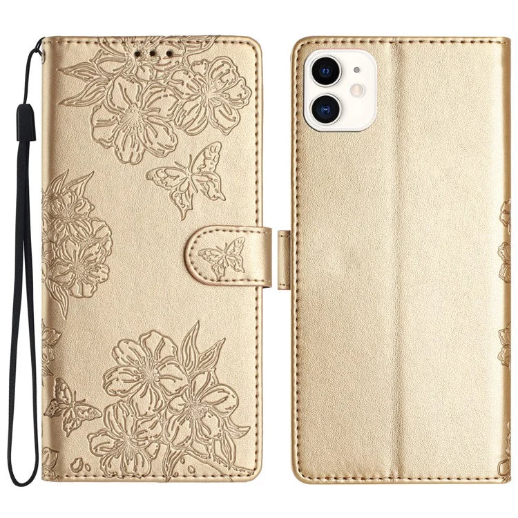 For iPhone 11 Skin-Touch Feeling PU Leather Phone Case Imprinted Pattern Wallet Phone Cover