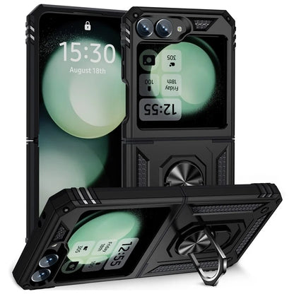 For Samsung Galaxy Z Flip5 5G Case TPU+PC Phone Cover with Ring Kickstand Drop Protection