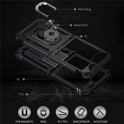 For Samsung Galaxy Z Flip5 5G Case TPU+PC Phone Cover with Ring Kickstand Drop Protection