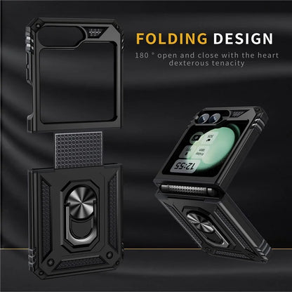 For Samsung Galaxy Z Flip5 5G Case TPU+PC Phone Cover with Ring Kickstand Drop Protection