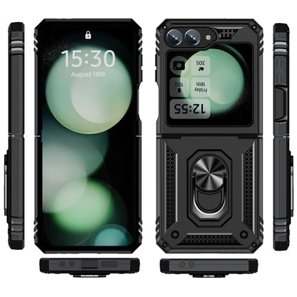 For Samsung Galaxy Z Flip5 5G Case TPU+PC Phone Cover with Ring Kickstand Drop Protection