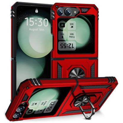 For Samsung Galaxy Z Flip5 5G Case TPU+PC Phone Cover with Ring Kickstand Drop Protection