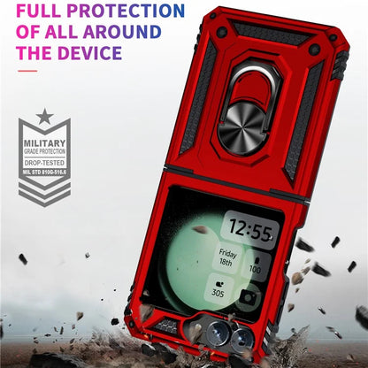 For Samsung Galaxy Z Flip5 5G Case TPU+PC Phone Cover with Ring Kickstand Drop Protection