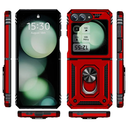 For Samsung Galaxy Z Flip5 5G Case TPU+PC Phone Cover with Ring Kickstand Drop Protection
