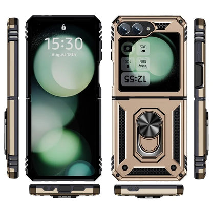 For Samsung Galaxy Z Flip5 5G Case TPU+PC Phone Cover with Ring Kickstand Drop Protection