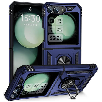 For Samsung Galaxy Z Flip5 5G Case TPU+PC Phone Cover with Ring Kickstand Drop Protection