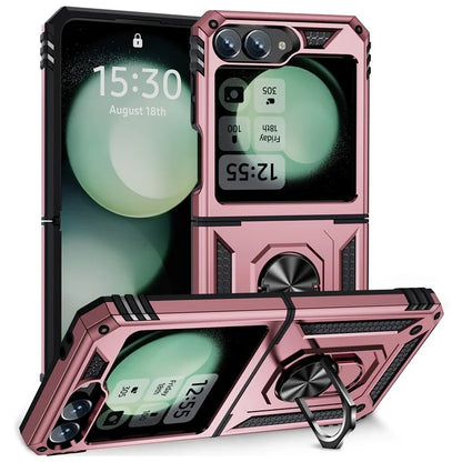 For Samsung Galaxy Z Flip5 5G Case TPU+PC Phone Cover with Ring Kickstand Drop Protection