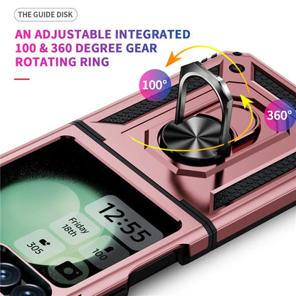 For Samsung Galaxy Z Flip5 5G Case TPU+PC Phone Cover with Ring Kickstand Drop Protection