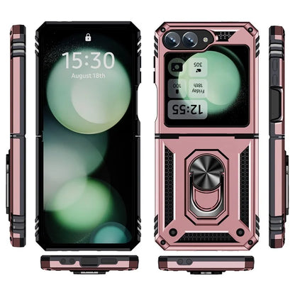 For Samsung Galaxy Z Flip5 5G Case TPU+PC Phone Cover with Ring Kickstand Drop Protection