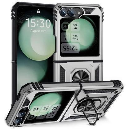 For Samsung Galaxy Z Flip5 5G Case TPU+PC Phone Cover with Ring Kickstand Drop Protection