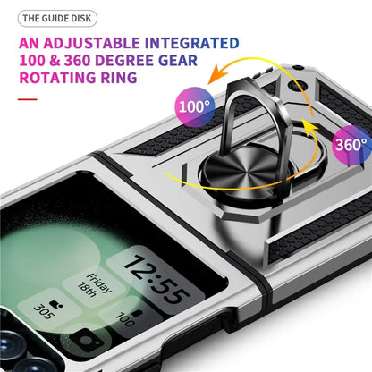 For Samsung Galaxy Z Flip5 5G Case TPU+PC Phone Cover with Ring Kickstand Drop Protection