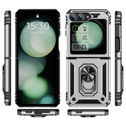 For Samsung Galaxy Z Flip5 5G Case TPU+PC Phone Cover with Ring Kickstand Drop Protection