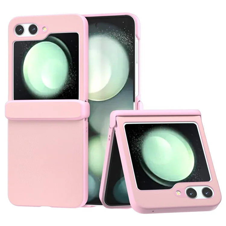 For Samsung Galaxy Z Flip5 5G Case Leather + PC Slim Phone Cover Hinge Protection