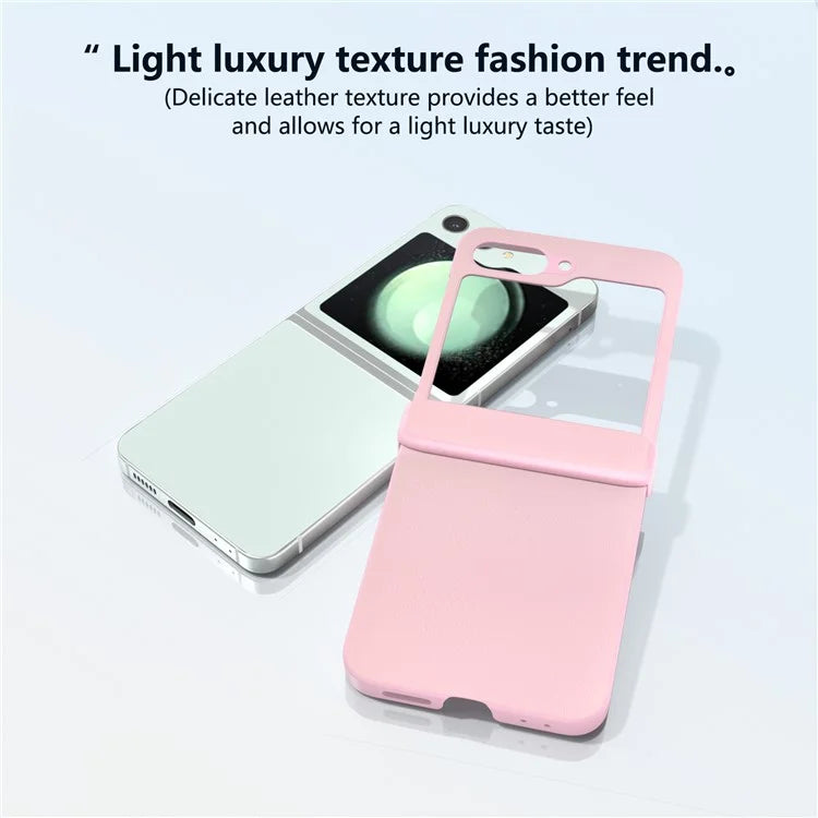 For Samsung Galaxy Z Flip5 5G Case Leather + PC Slim Phone Cover Hinge Protection