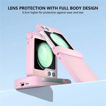 For Samsung Galaxy Z Flip5 5G Case Leather + PC Slim Phone Cover Hinge Protection