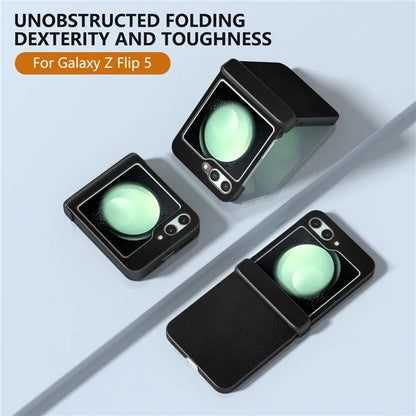 For Samsung Galaxy Z Flip5 5G Case Leather + PC Slim Phone Cover Hinge Protection