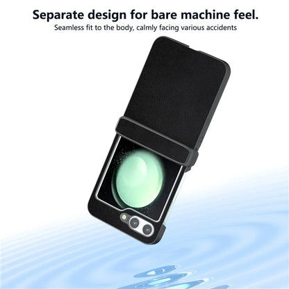 For Samsung Galaxy Z Flip5 5G Case Leather + PC Slim Phone Cover Hinge Protection