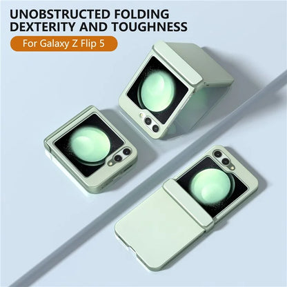 For Samsung Galaxy Z Flip5 5G Case Leather + PC Slim Phone Cover Hinge Protection
