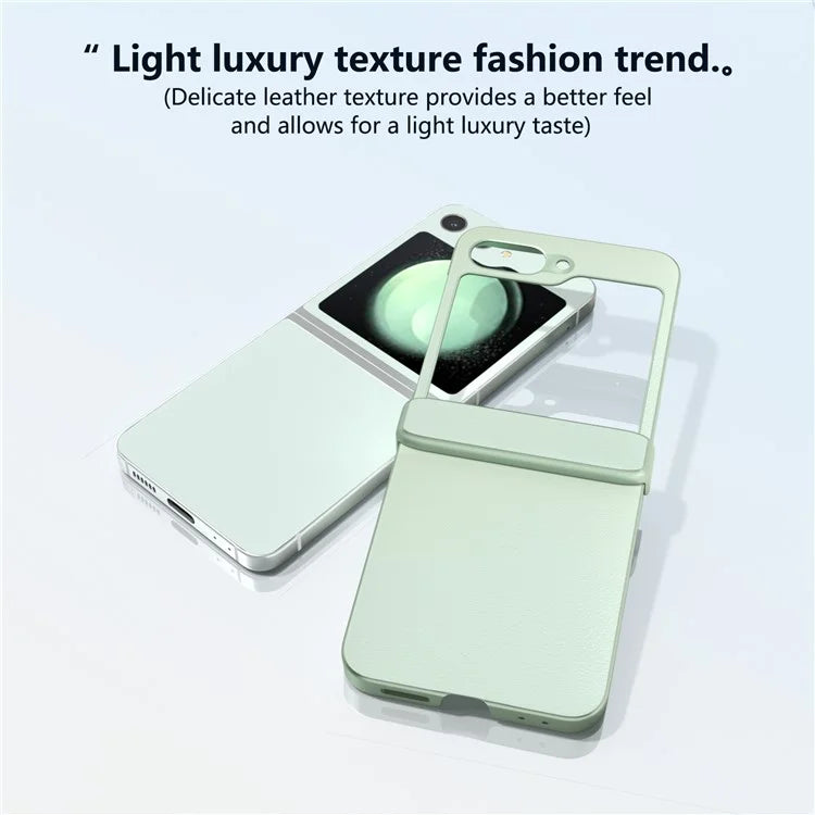 For Samsung Galaxy Z Flip5 5G Case Leather + PC Slim Phone Cover Hinge Protection