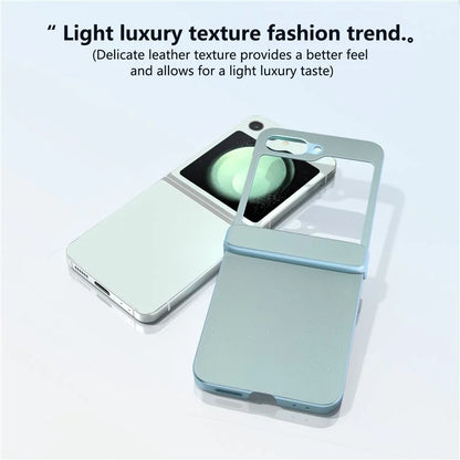 For Samsung Galaxy Z Flip5 5G Case Leather + PC Slim Phone Cover Hinge Protection