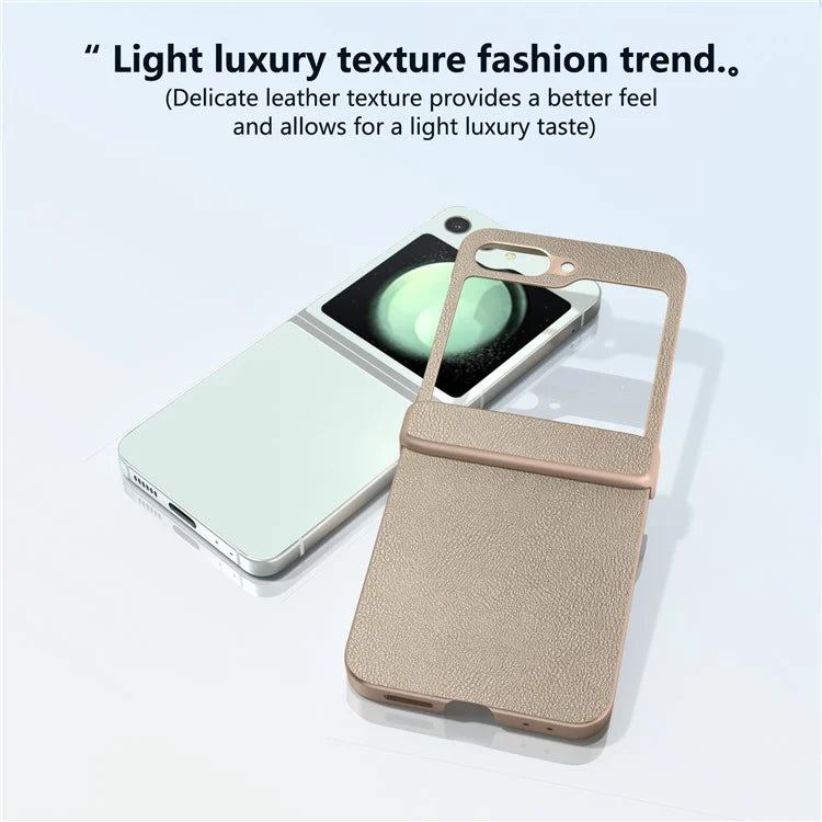 For Samsung Galaxy Z Flip5 5G Case Leather + PC Slim Phone Cover Hinge Protection