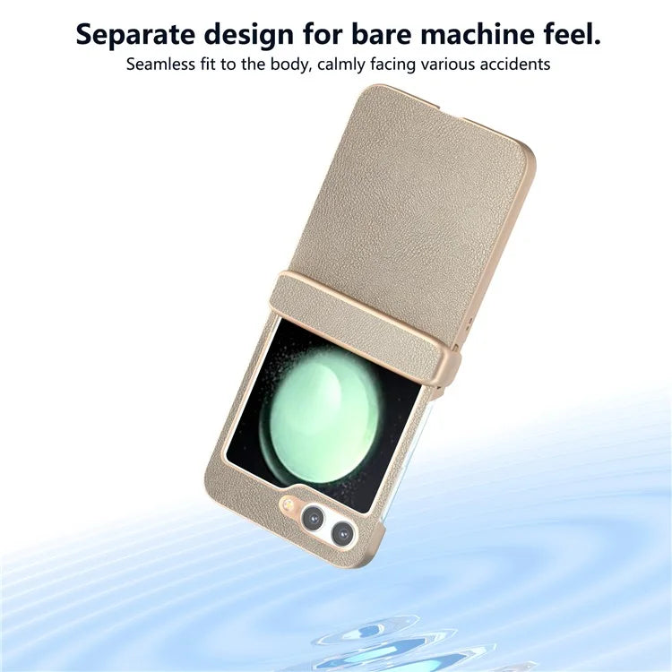 For Samsung Galaxy Z Flip5 5G Case Leather + PC Slim Phone Cover Hinge Protection