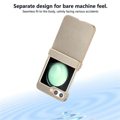 For Samsung Galaxy Z Flip5 5G Case Leather + PC Slim Phone Cover Hinge Protection