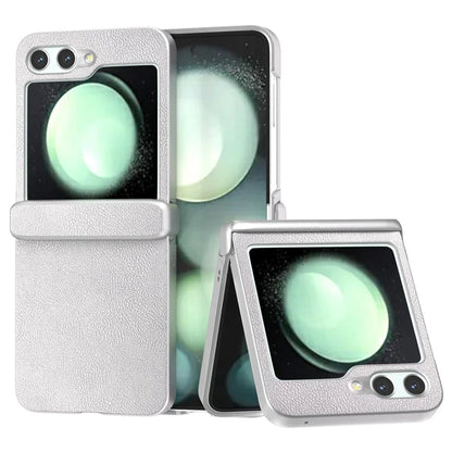 For Samsung Galaxy Z Flip5 5G Case Leather + PC Slim Phone Cover Hinge Protection