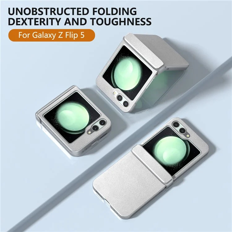 For Samsung Galaxy Z Flip5 5G Case Leather + PC Slim Phone Cover Hinge Protection
