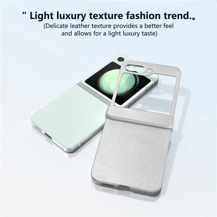 For Samsung Galaxy Z Flip5 5G Case Leather + PC Slim Phone Cover Hinge Protection