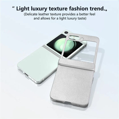 For Samsung Galaxy Z Flip5 5G Case Leather + PC Slim Phone Cover Hinge Protection