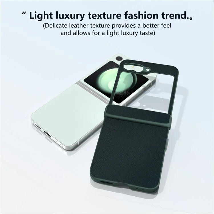 For Samsung Galaxy Z Flip5 5G Case Leather + PC Slim Phone Cover Hinge Protection