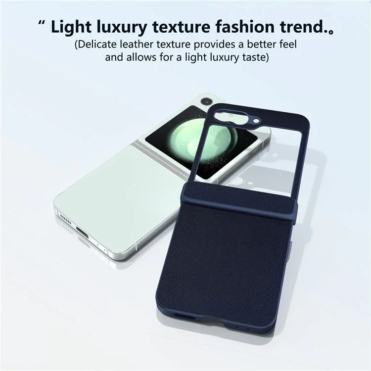 For Samsung Galaxy Z Flip5 5G Case Leather + PC Slim Phone Cover Hinge Protection