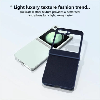 For Samsung Galaxy Z Flip5 5G Case Leather + PC Slim Phone Cover Hinge Protection