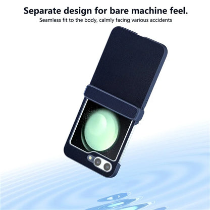 For Samsung Galaxy Z Flip5 5G Case Leather + PC Slim Phone Cover Hinge Protection
